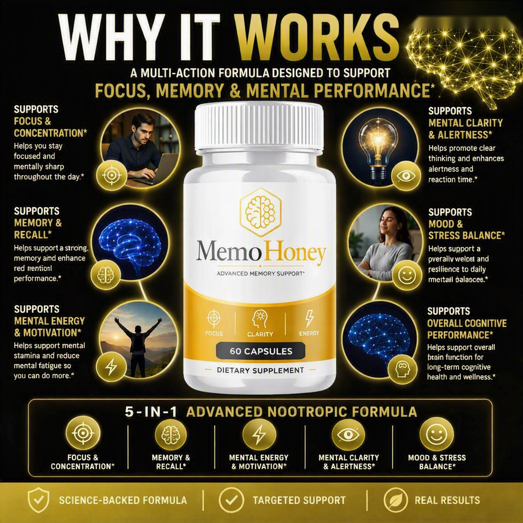 Why MemoHoney works — 5-in-1 formula
